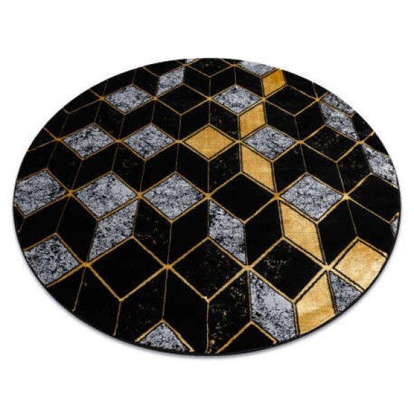 Modern GLOSS szőnyeg kör 400B 86 elegáns, glamour, art deco, 3D geometriai
fekete / arany kör 120 cm