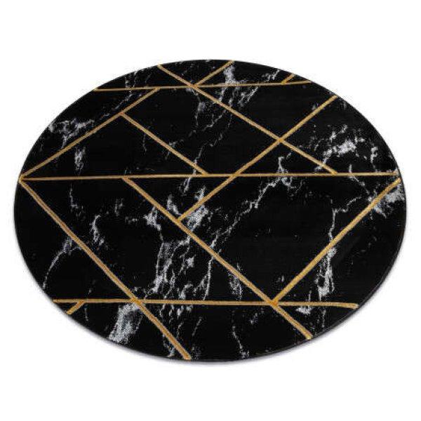 Kizárólagos EMERALD szőnyeg 2000 kör - glamour, elegáns márvány,
geometriai fekete / arany kerék 120 cm