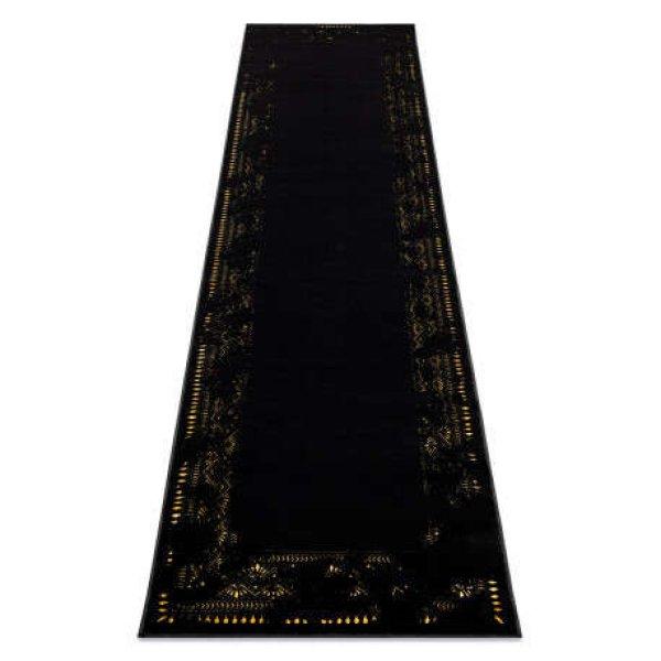 Modern GLOSS szőnyeg, futószőnyeg 408C 86 elegáns, glamour, art deco fekete
/ arany 80x250 cm