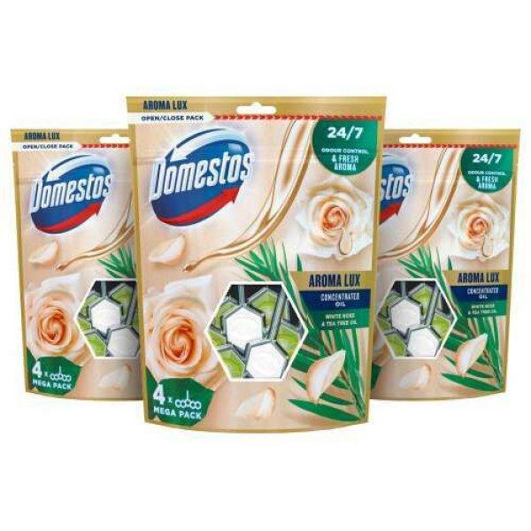 Domestos WC-frissítő Blokk Aroma Lux White Rosebuds & Tea Tree Oil (12x55g) +
Ajándék Domestos WC rúd