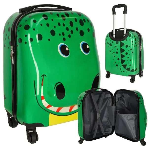 Gyermek utazási táska kézipoggyász kerekeken krokodil