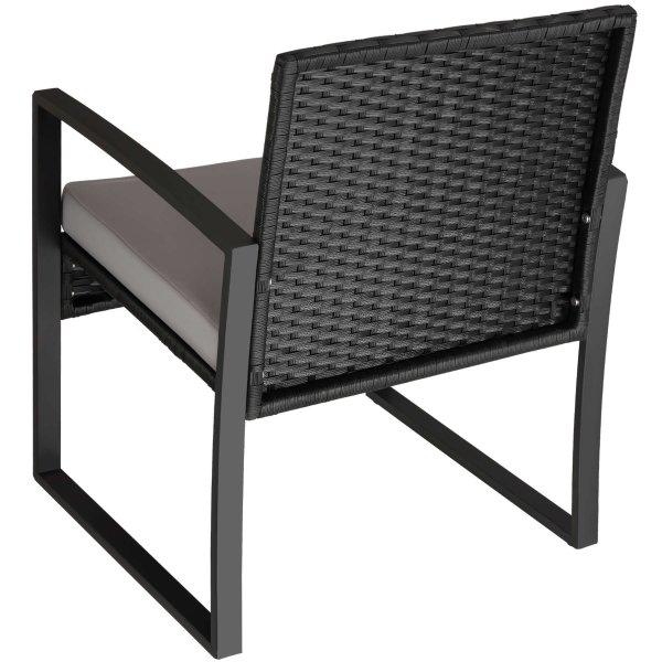 Rattan ülőgarnitúra Granada 2 személyes asztallal fekete színben