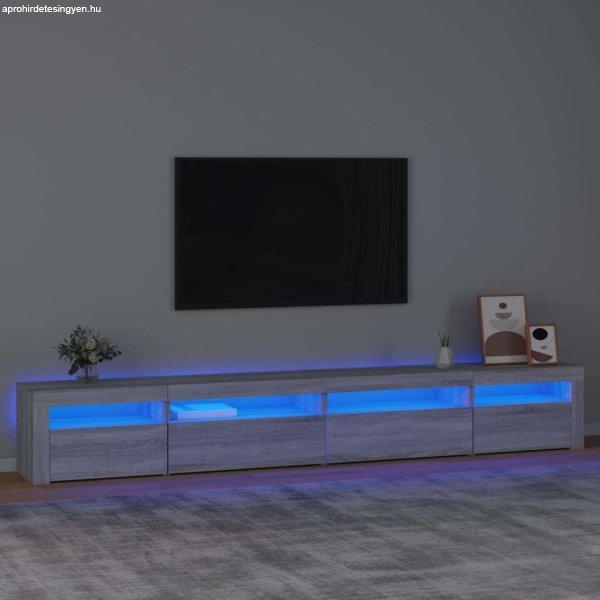 vidaXL szürke sonoma színű TV-szekrény LED-lámpákkal 270x35x40 cm