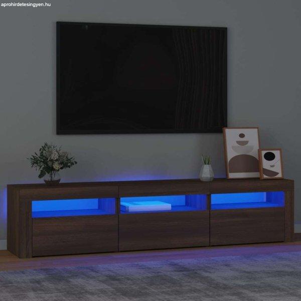 vidaXL barna tölgyszínű TV-szekrény LED-lámpákkal 180x35x40 cm