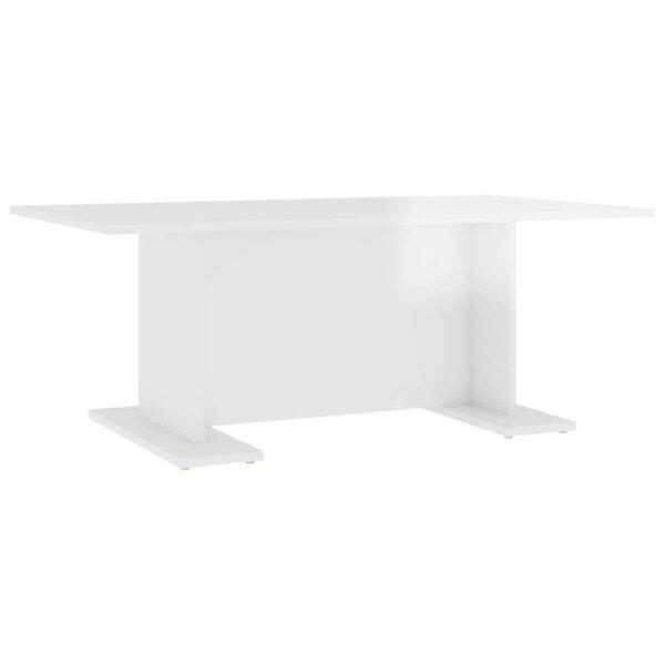 Magasfényű fehér forgácslap dohányzóasztal 103,5 x 60 x 40 cm