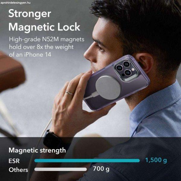 Apple Iphone 14 Pro Max ESR Classic Kikstand Halolock kitámasztható Magsafe
tok, Átlátszó-Lila