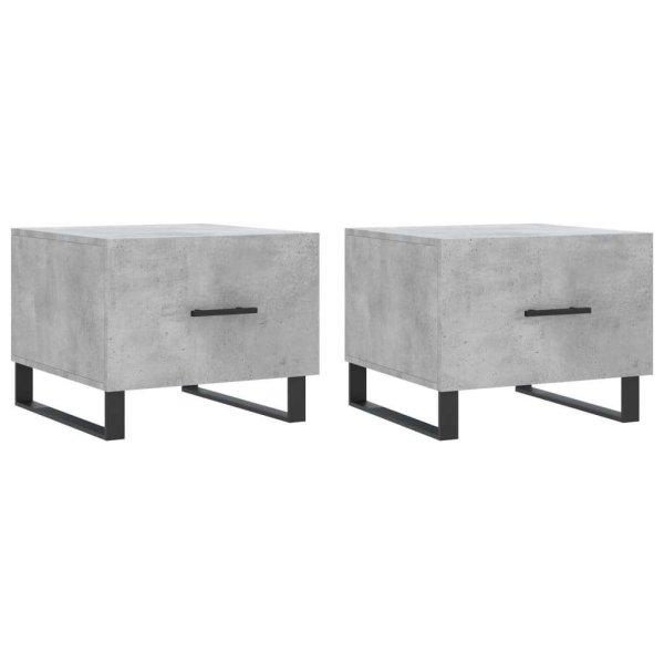 2 db betonszürke szerelt fa dohányzóasztal 50 x 50 x 40 cm