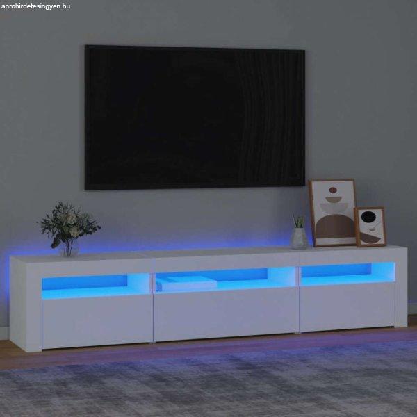 Fehér TV-szekrény LED-lámpákkal 195x35x40 cm