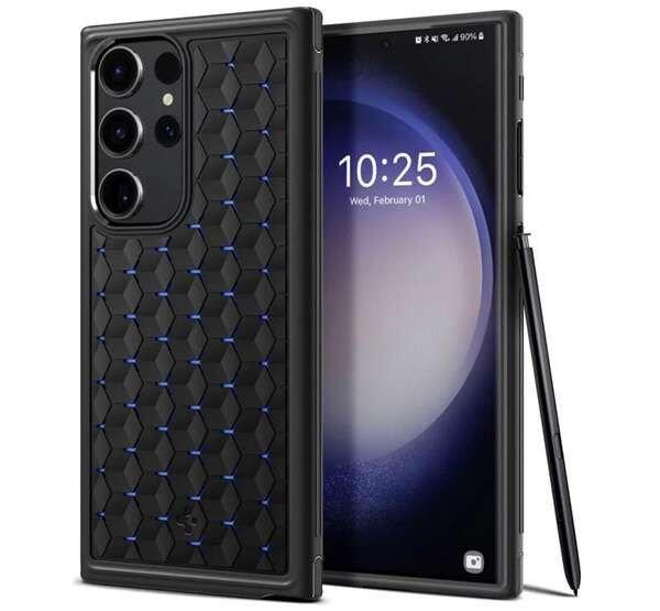 SPIGEN CRYO ARMOR szilikon telefonvédő (ütésállóság, légpárnás sarok,
hatszög) FEKETE Samsung Galaxy S23 Ultra (SM-S918)