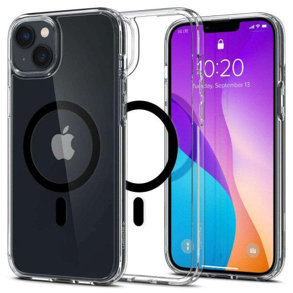 Apple iPhone 14 Plus, Műanyag hátlap védőtok + szilikon keret, Magsafe
töltővel kompatibilis, Spigen Ultra Hybrid Mag, átlátszó/fekete