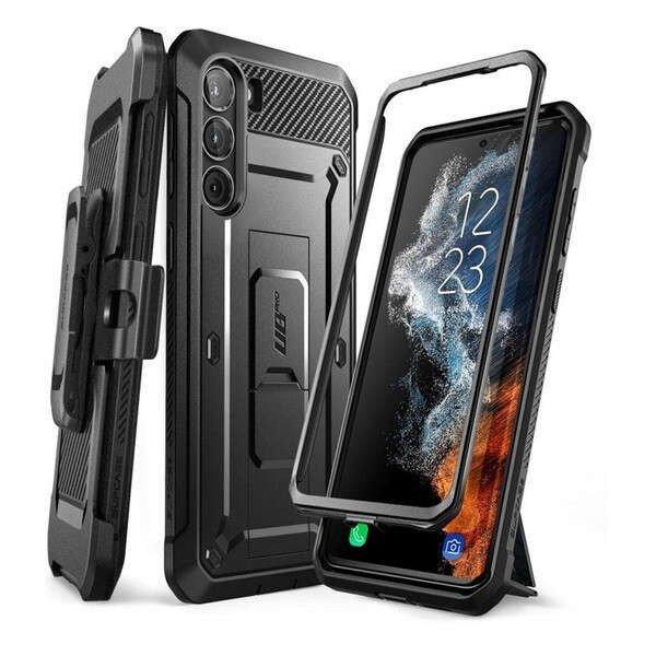 Samsung Galaxy S23 Plus SM-S916, Műanyag hátlap védőtok, közepesen
ütésálló, telefontartó gyűrű, kitámasztóval, övre fűzhető, SupCase
Unicorn Beetle Pro, fekete