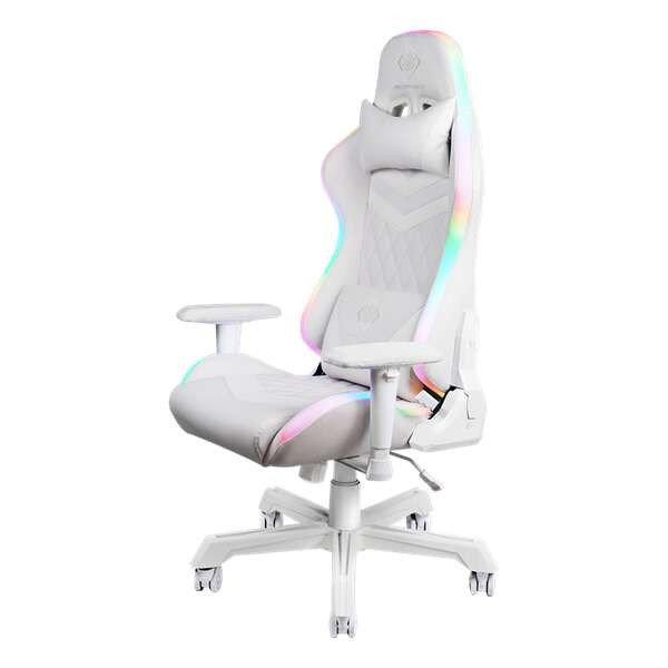 Deltaco gaming wch90 rgb gaming chair in imitation leather, 332 different rgb
modes, neck cushion, back cushion, white GAM-080-W