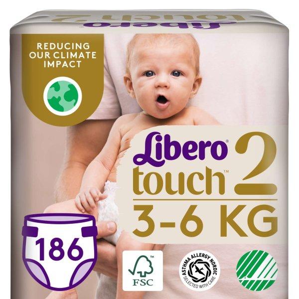 Libero Touch Jumbo havi Pelenkacsomag 3-6kg Newborn 2 (186db)
