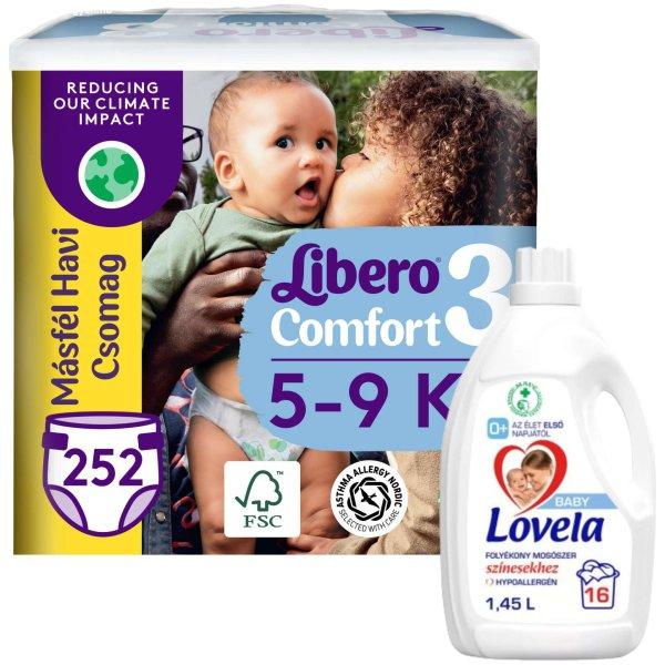 Libero Comfort másfél havi Pelenkacsomag 5-9kg Midi 3 (252db) + Ajándék
1,45l Lovela Baby Color mosószer