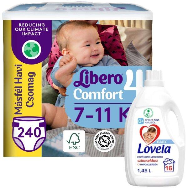 Libero Comfort másfél havi Pelenkacsomag 7-11kg Maxi 4 (240db) + Ajándék
1,45l Lovela Baby Color mosószer