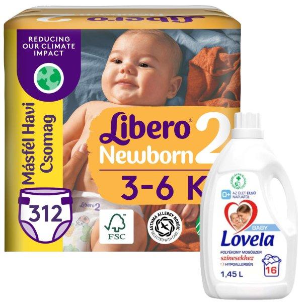Libero Newborn másfél havi Pelenkacsomag 3-6kg Mini 2 (312db) + Ajándék
1,45l Lovela Baby Color mosószer