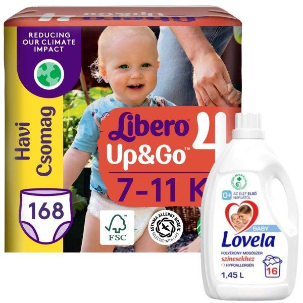 Libero Up&Go havi Pelenkacsomag 7-11kg Maxi 4 (168db) + Ajándék 1,45l Lovela
Baby Color mosószer