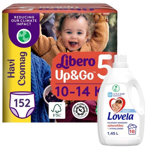 Libero Up&Go havi Pelenkacsomag 10-14kg Junior 5 (152db) + Ajándék 1,45l
Lovela Baby Color mosószer