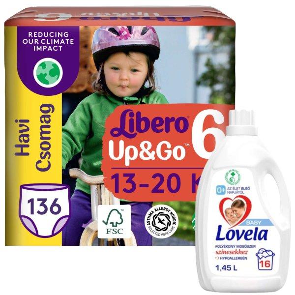 Libero Up&Go havi Pelenkacsomag 13-20kg Junior 6 (136db) + Ajándék 1,45l
Lovela Baby Color mosószer