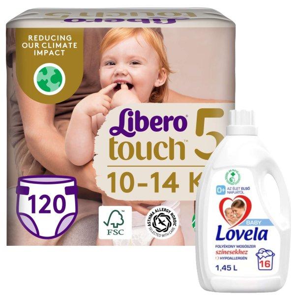 Libero Touch Jumbo havi Pelenkacsomag 10-14kg Junior 5 (120db) + Ajándék 1,45l
Lovela Baby Color mosószer
