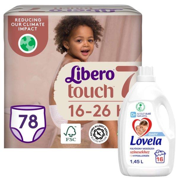 Libero Touch havi Pelenkacsomag 16-26kg Junior 7 (78db) + Ajándék 1,45l Lovela
Baby Color mosószer