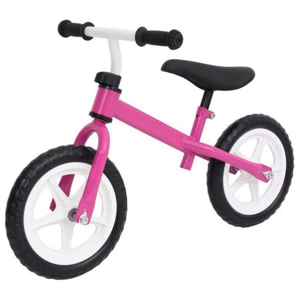 rózsaszín egyensúlykerékpár 10-es kerekekkel