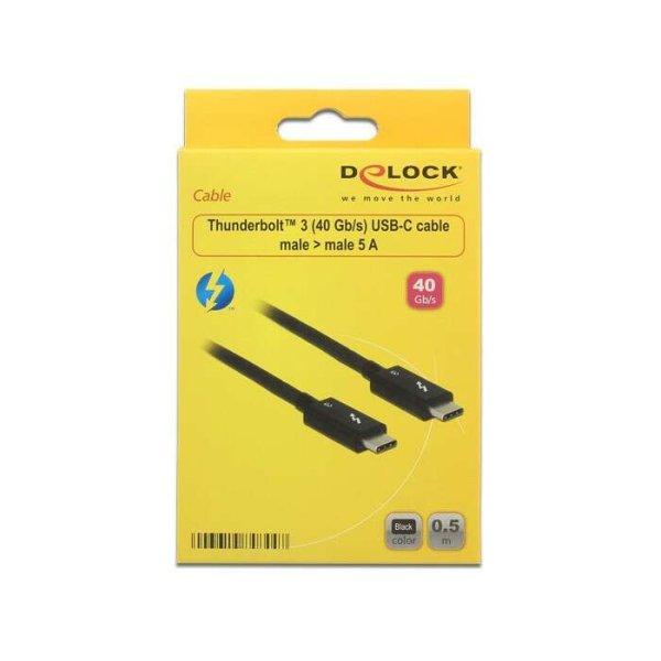 Delock Thunderbolt 3 (M) - Thunderbolt 3 (M) passzív 50cm fekete Thunderbolt
kábel