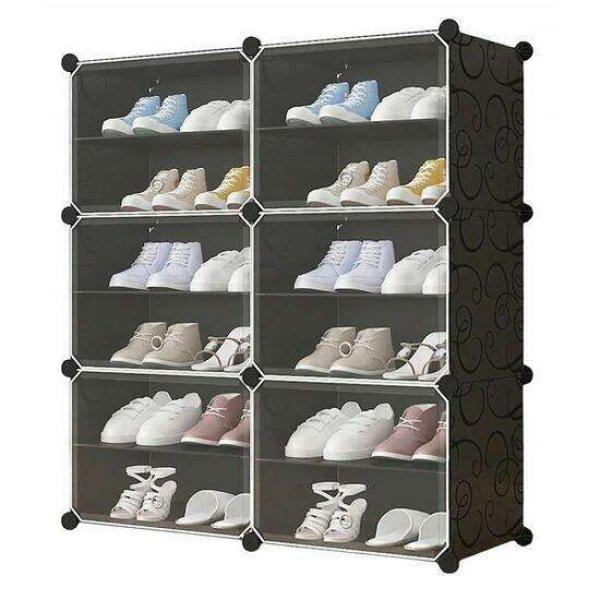 Moduláris cipőtároló szekrény, Mufart, műanyag, 6 rekesz, 12 polc,
85x31x96 cm, 85x31x96 cm