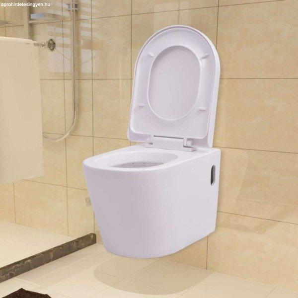 Falra szerelhető fehér kerámia wc rejtett öblítőtartállyal