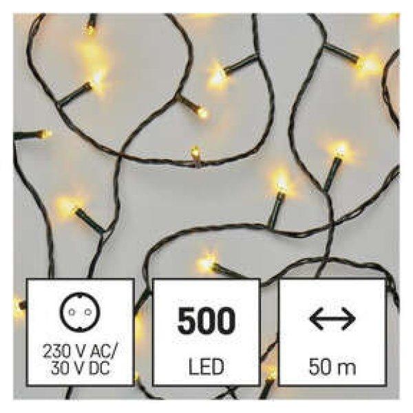 LED karácsonyi fényfüzér, 50 m, kültéri és beltéri, meleg fehér,
időzítő