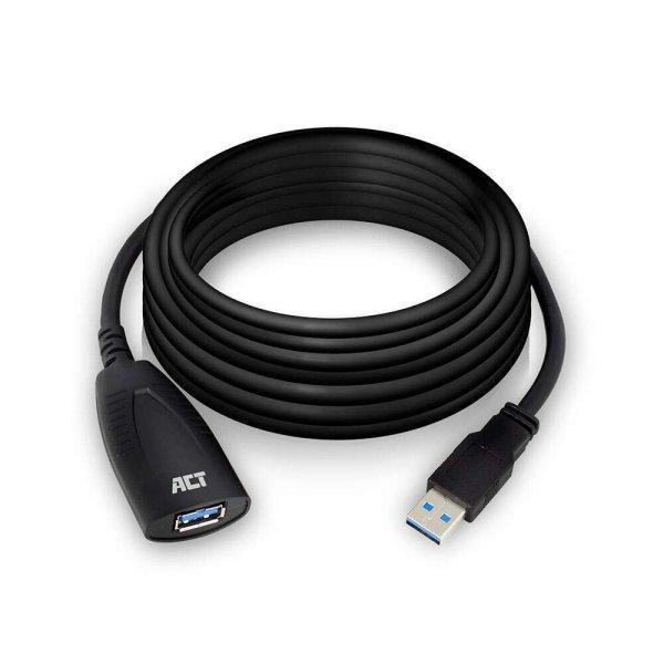 ACT AC6105 USB kábel 5 M USB 3.2 Gen 1 (3.1 Gen 1) USB A Fekete (AC6105)