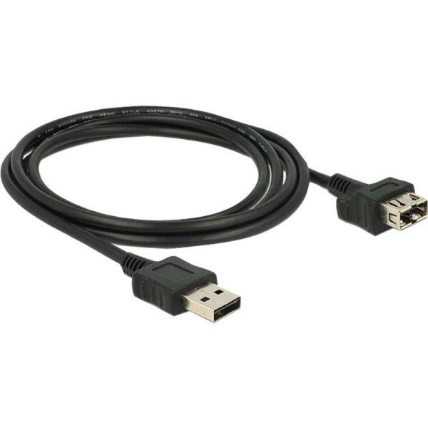 DeLOCK EASY-USB 2.0 A hosszabbító kábel 2m - Fekete (83665)