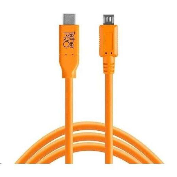 Tether Tools TetherPro USB-C -> 2.0 Micro-B 5-Pin 4.6m kábel narancssárga
(CUC2515-ORG) (CUC2515-ORG)