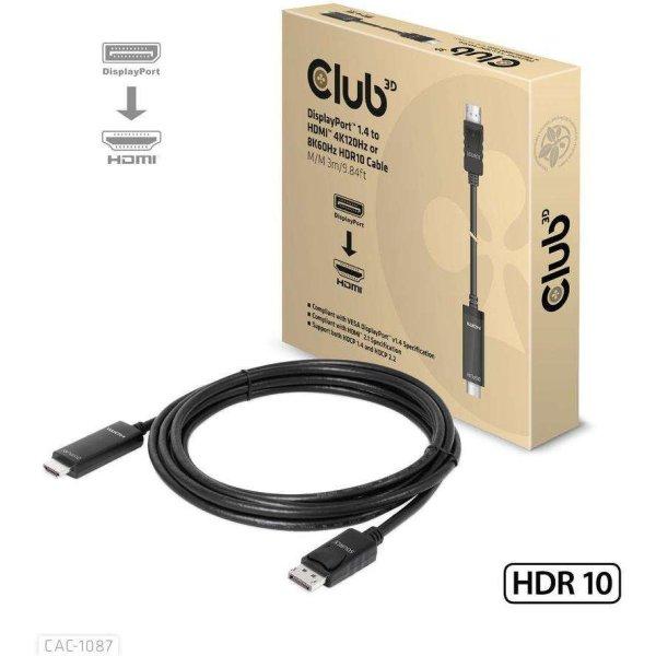 CLUB3D CAC-1087 video átalakító kábel 3 M DisplayPort HDMI Fekete (CAC-1087)