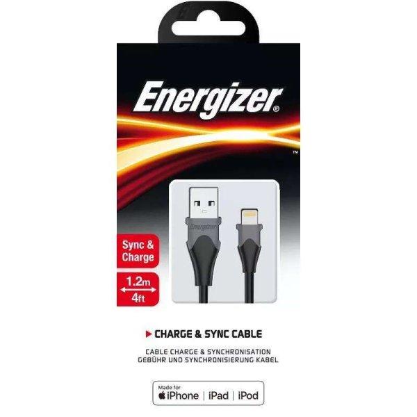 Energizer USB-A apa - Lightning apa 2.0 Adat és töltő kábel - Fekete (1.2m)
(3492548221899)