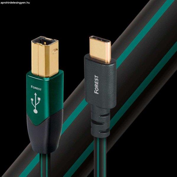 AudioQuest Forest USB 2.0-B apa - USB-C apa Összekötő kábel 0.75m -
Fekete/Zöld (USBFOR20.75CB)