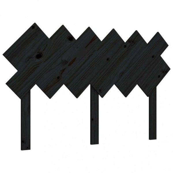 Fekete tömör fenyőfa ágyfejtámla 132x3x81 cm (819219)