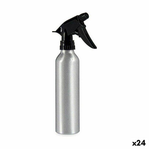 Szórófejes Flakon Fekete Ezüst színű Alumínium 300 ml (24 egység)