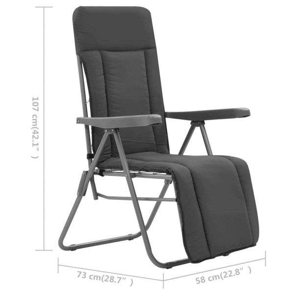 vidaXL 2 db szürke összecsukható kerti szék párnával