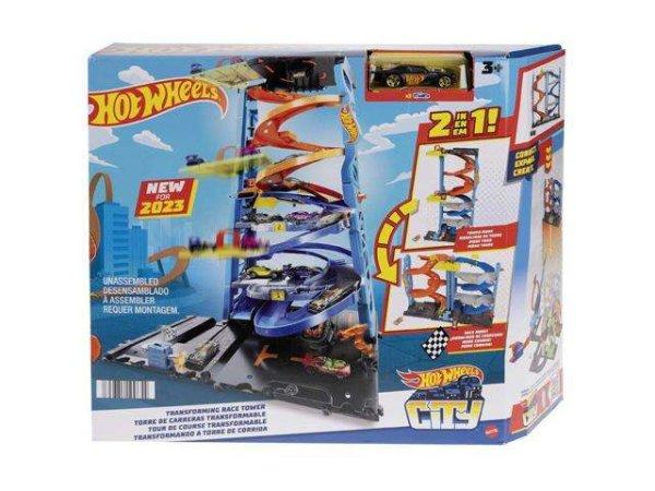 Hot Wheels City: 2 az 1-ben versenytorony játékszett - Mattel