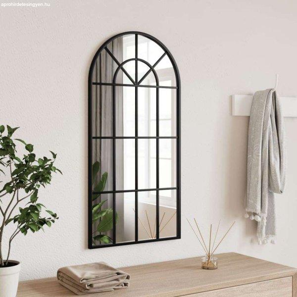 vidaXL fekete ívelt vas fali tükör 40 x 80 cm