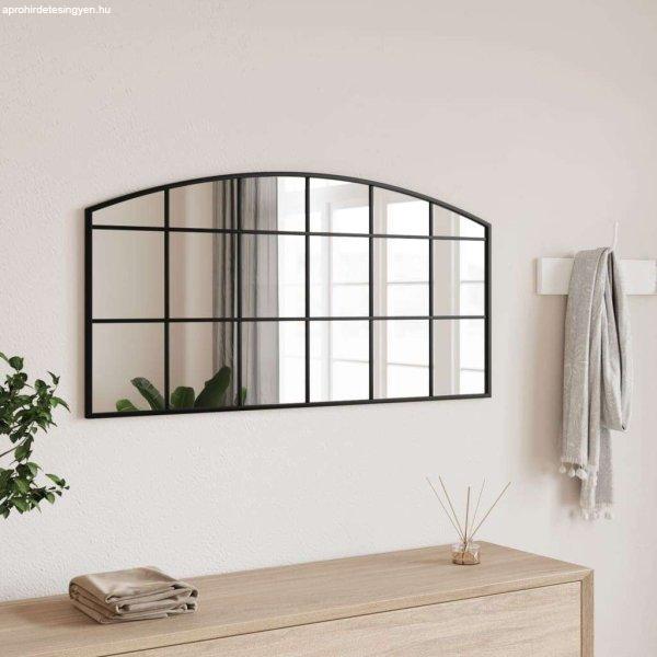vidaXL fekete ívelt vas fali tükör 100 x 50 cm