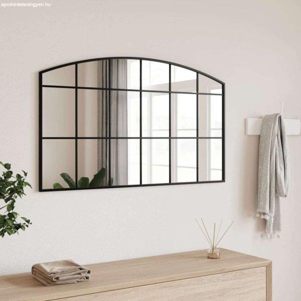 vidaXL fekete ívelt vas fali tükör 100 x 60 cm