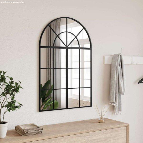 vidaXL fekete ívelt vas fali tükör 60 x 30 cm