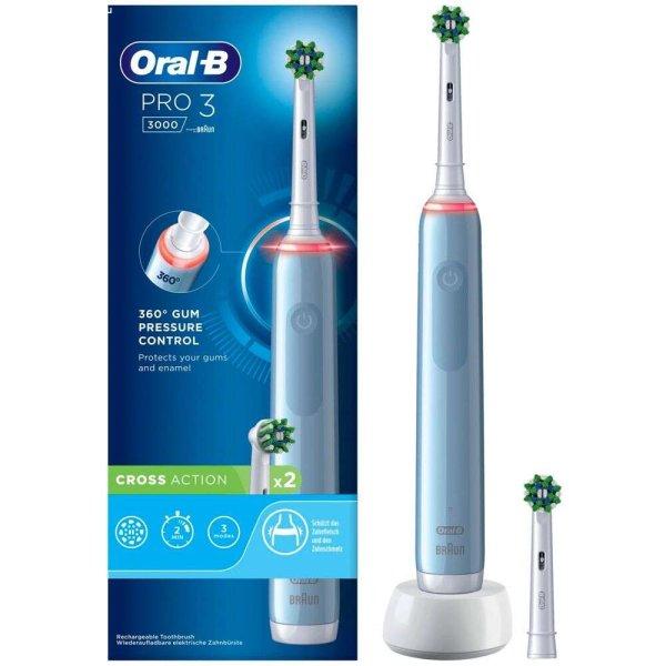 Oral-B Pro 3 3000 Cross Action, Felnőtt, Forgó-oszcilláló, Kék elektromos
fogkefe