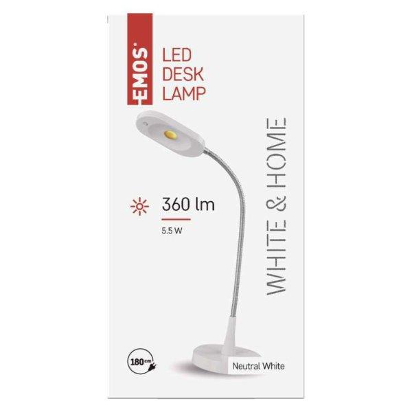 Emos White & home LED asztali lámpa fehér, 360 lm 5000K hideg fehér