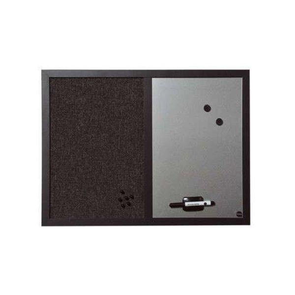 Kombitábla Bi-Office Black Shadow fakeretes 45x60 cm ezüst/fekete