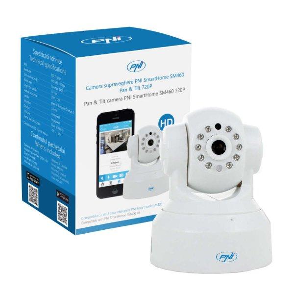 PNI SmartHome SM460 pan&tilt 720p térfigyelő kamera, interneten keresztül
kezelhető, rögzít videókat, képeket telefonra