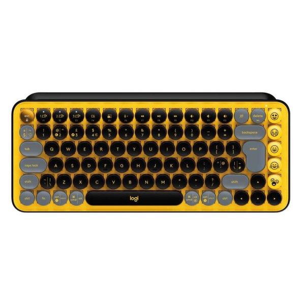 Logitech POP Keys vezeték nélküli német (Qwertz) billentyűzet Blast -
sárga-fekete (920-010719) (920-010719)