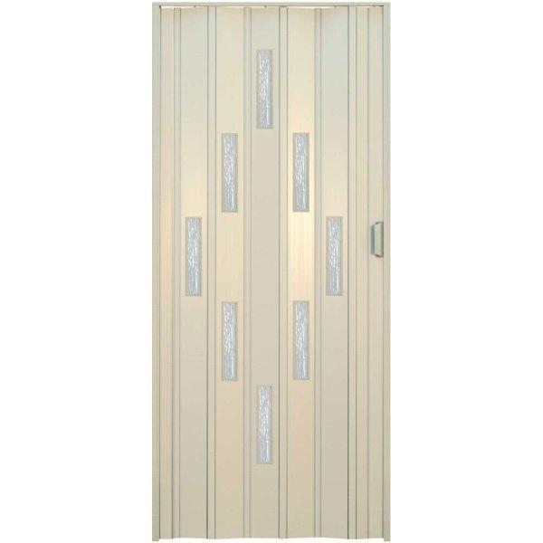 PVC hajtogatott ajtó, 100x203cm, 8 üveggel, fehér színű